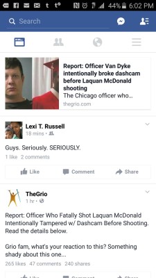 dynastylnoire:  http://thegrio.com/2016/01/28/report-officer-van-dyke-intentionally-broke-dashcam-before-laquan-mcdonald-shooting/  Wild shit