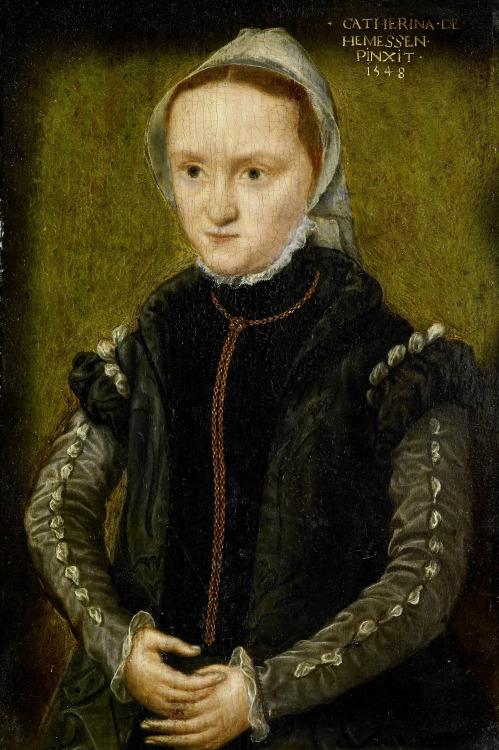history-of-fashion: 1548 Catharina van Hemessen - Portrait of a woman, probably a self-portrait (Rij