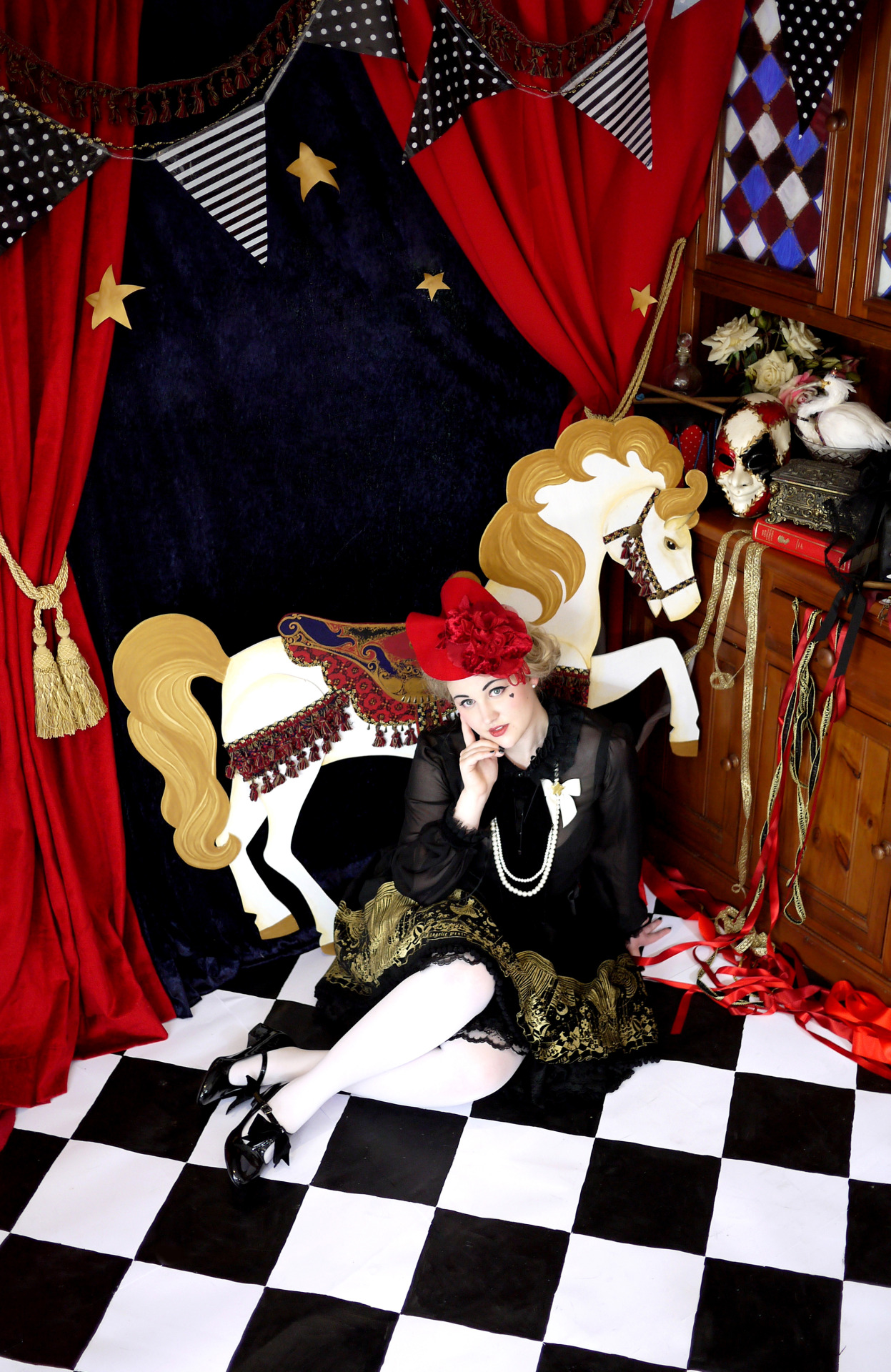 wisteria-bridge:  ‘Puppet Circus’ fashion shoot.The models are myself (black