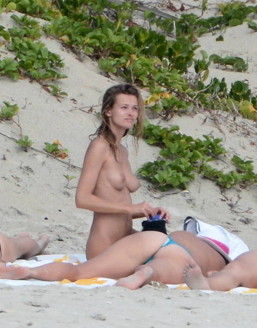 toplessbeachcelebs:  Edita Vilkeviciute (Model) sunbathing nude in St. Bart's (April 2014) 