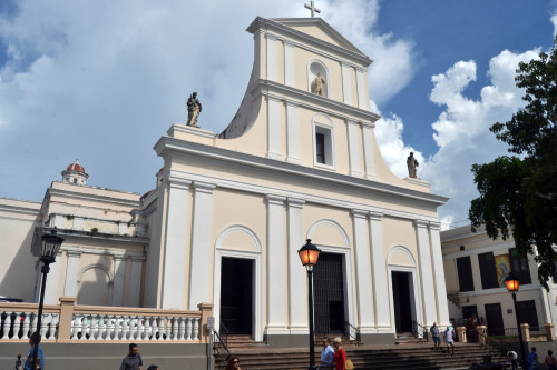 Cathedral of San Juan Bautista, Old San Juan, Puerto Rico. Top row: Exterior of the Cathedral. Secon