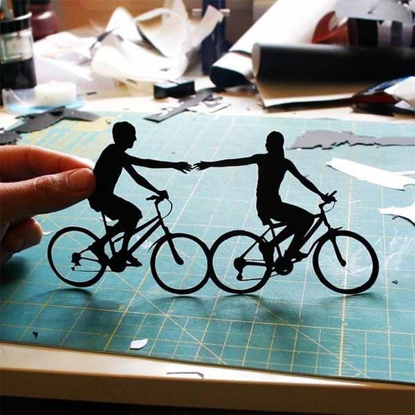 weavingserenity:  Papercut Bicycles 