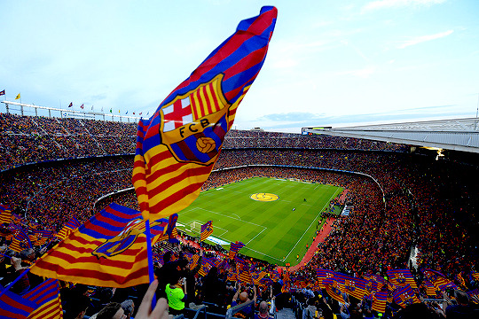 dailyfcb:  A general view as Barcelona fans show their support prior to the La Liga