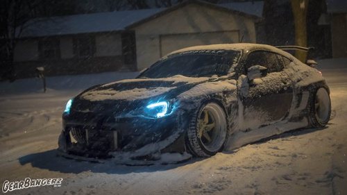 topvehicles: Pandem Widebody Subaru BRZ Stuck in Snow