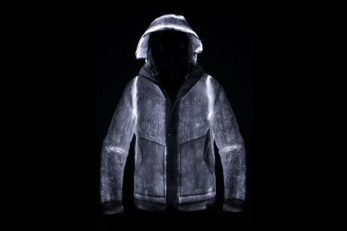 departurelane:  Enlightened Jacket   With optical fibers woven throughout this jacket, the Nemen L.E