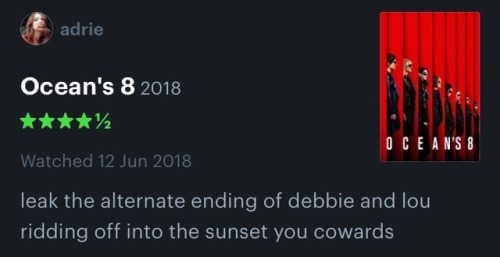 asianhawkeye:ocean’s eight + letterboxd (part two)