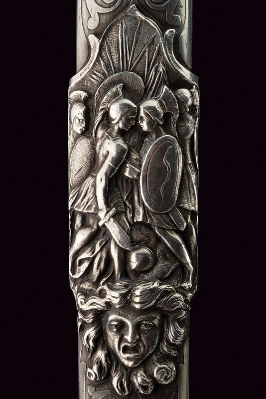 art-of-swords:  “Heroic Style” Silver Mounted DaggerDated: 19th centuryCulture: