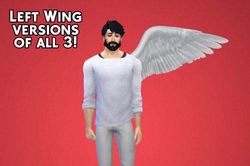 wishelsims:Angel Wings Accessory - for The Sims 4!3 poses (open, spread, folded); white and black sw