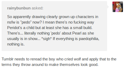 papatulus: therealcringe: one of these days there’s gonna be an actual boy who cried wolf situation and no one will care because the green brony man will have alluded to the story so many times that it will have lost all meaning a real “boy who cried