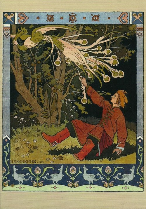 enchantedbook:  Illustration from ‘The Fire Bird and the Grey Wolf’.Ivan Tsarevich catch