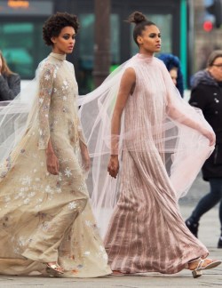 fashionalistick: Cindy Bruna, Yassine Rahal and Samille Bermannelli by Hans FeurerVOGUE ARABIA March 2017 (1) Valentino (2)(3) Ulyana Sergeenko (4) Chanel(5) [left] Armani Privé - [right] Giambattista Valli (6) Zuhair Murad(7) Atelier Versace (8)