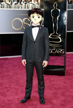 reverseracists:  Shinji Ikari arrives at the Oscars 