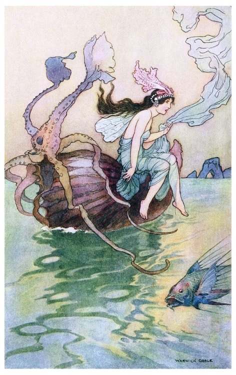 weirdlandtv:For the nautilus is my boatIn which I over the waters floatThe Book of Fairy Poetry (192