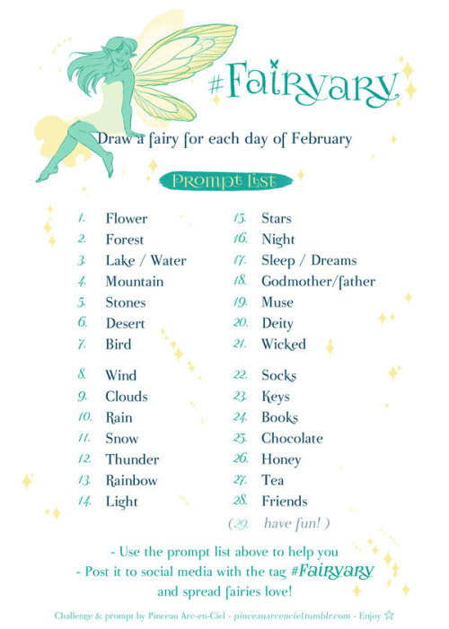 Fairyary 2021! ✨Previous years (2018-2020) Fairyary prompts recap post (English and French versions)