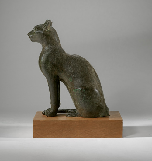 An Egyptian bronze cat, Ptolemaic period, c. 332-30 B.C. 14¾ in (37.4 cm) high.Courtesy of Christie’