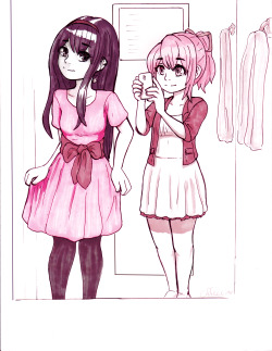 Madoka loves dressing Homura up, I like to imagine.  &ldquo;I-it&rsquo;s so pink, Madoka&hellip;&quot;  &quot;I think it&rsquo;s cute!&quot;  &quot;B-but you only wear different shades of pink!&quot;  &quot;ლ｡◕‿◕｡ლ Homura-chan, please.