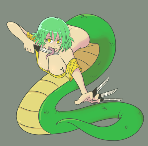 kittenboogers:Drawthread request for Hikage as a Lamia 