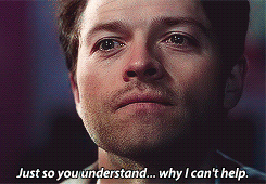 novakian:  thursdays-soldier:  One of my favourite moments of Castiel. It’s one of the first times he seriously defies Heaven’s orders. And he’s so good at it. What do you mean Castiel can’t understand subtlety? He misses pop-culture references