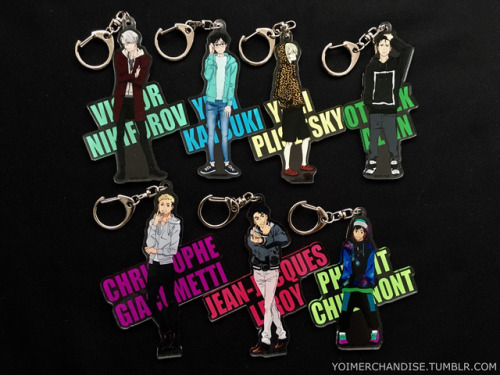 yoimerchandise: YOI x Avex Pictures Acrylic Keyholders (Comiket 91 & Vol. 5 Sets) Original Release Date:December 2016 & April 2017 Featured Characters (7 Total):Viktor, Yuuri, Yuri, Otabek, Christophe, JJ, Phichit Highlights:Though released four