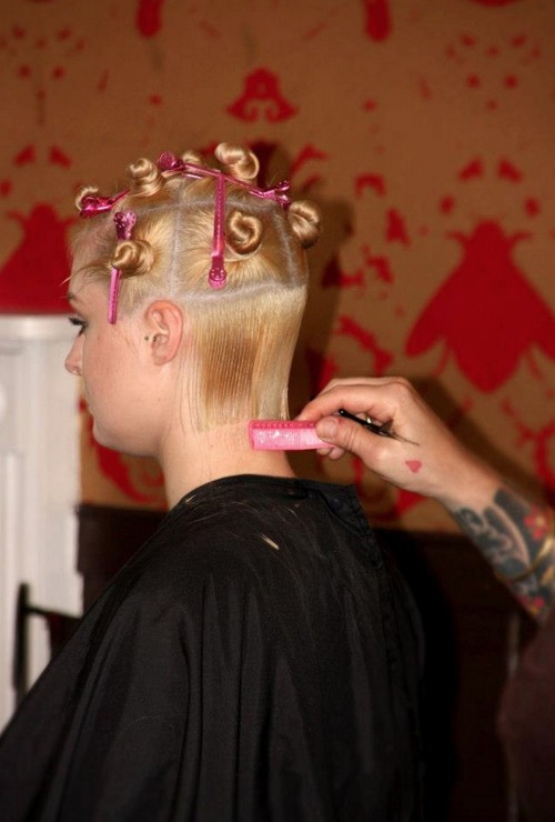 Porn bleaching done. sectioning for the perm. photos