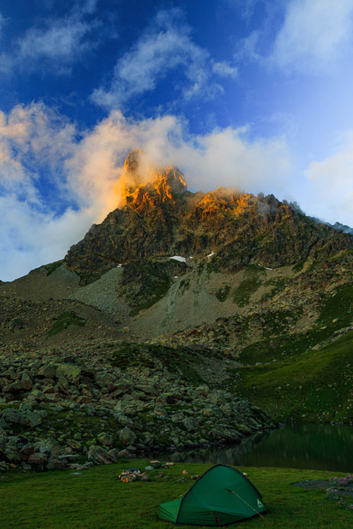 sunset on the mountain tops 6-10/? - 6,8, &amp; 10: Haute Route Pyreneenne, July 2018 / august 2019 