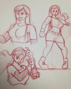 phons0:Early Tifa sketches from lunch. #tifa #tifalockhart #sketchbook #finalfantasy7 #ff7 #sketch #fanart #tough #brawler