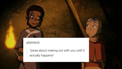 atypicality: katara/aang + tumblr text posts