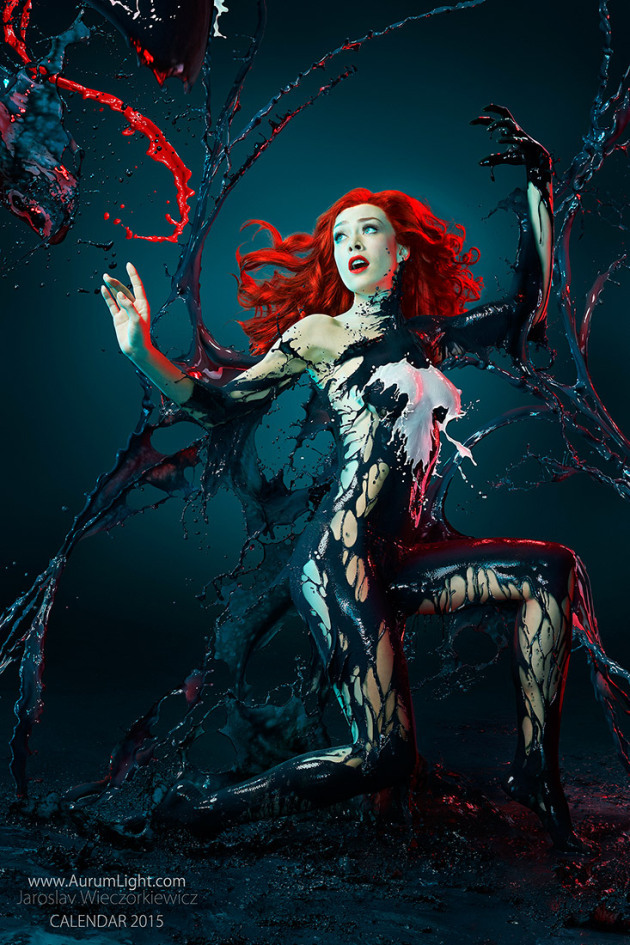 corsetcrazys-blog:  lordwanjavi:  Famous superheroines wearing suits made of liquid