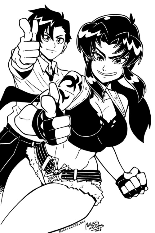 Anime NYC Commission! Rock and Revy from Black Lagoon!I’m surprised this is the first time I’ve draw