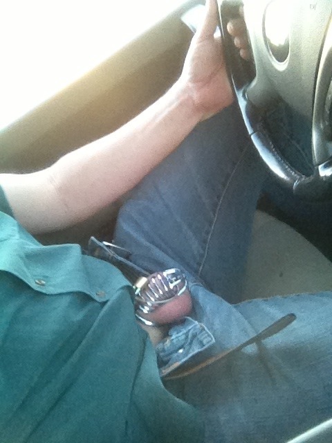 doasyouretold:  Driving to work this morning painfully throbbing in my cage because