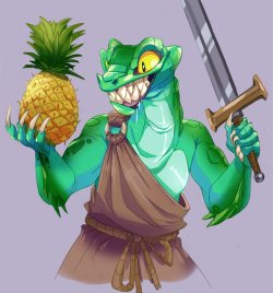 kirrys:Pineapple-obsessed Lizardfolk Fighter