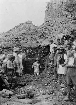 historyfilia:Discovery of the statue of Antinous, lover of Roman emperor Hadrian, found near the Temple of Apollo in the sanctuary at Delphi (1893) 