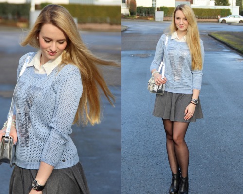 V-Sweater &amp; Basic Blouse (by Vivien S.) Fashionmylegs- Daily fashion from around the webBlog