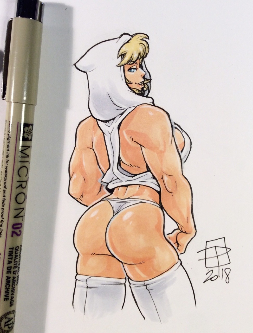 callmepo: Reverse view of the Power Girl shawtie in a hoodie pic I did previously. 