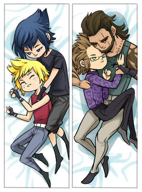 beanclam: Tiny daki for tiny chocobros~ I’m doing my first ever mini dakimakura charms with Po