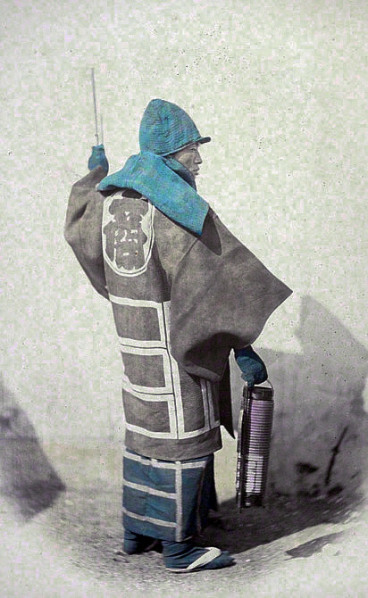 thekimonogallery:“Hikeshi” (Japanese fire fighter). “Fire Master”,Photography by  Felice Beato, 1866