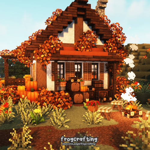 #Buildtober Prompt: Pumpkin Spice~I wanted to make this little home look like a pumpkin spice latte~