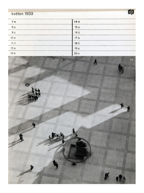 Photography Calendar “druzstevni prace” 1933. Prague. Typography Ladislav Sutnar, Photography Josef 