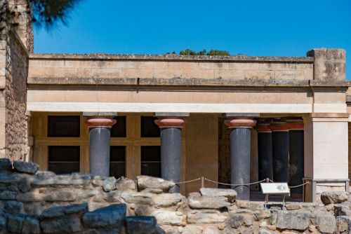 3 in a row.Restauration at the Palace of Knossos, Crete 2018.