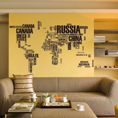 World map for wall boys room