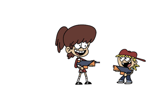 I made an animated gif for these two Loud sisters! They seem like they would have the occasional Ner