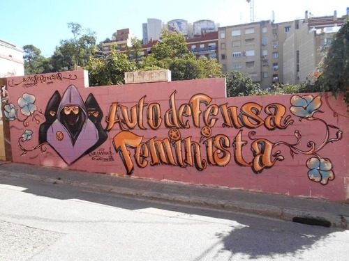 &lsquo;Feminist self-defence&rsquo; Mural in Vallcarca, Barcelona