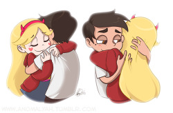 anomalyah:  Mark and Star are often in a hug (ESPECIALLY THE COMBO IN LAST EPISODES   ♥  ) and, of course, my inner STARCO grows more and more!I made this drawing! I would love that one day these two hugs in a deeper way! Ok! Enough! Goodbye! * collapses