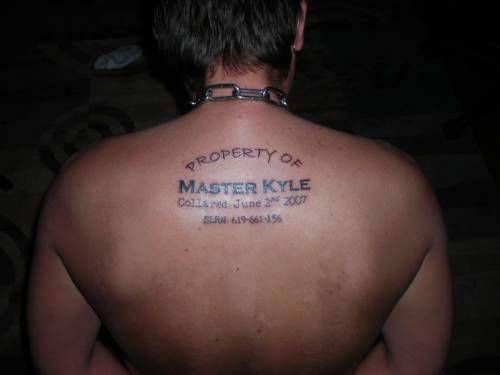 slavemasterthompson:  gayfetishperspective:  Marked Property.  Personally, I love