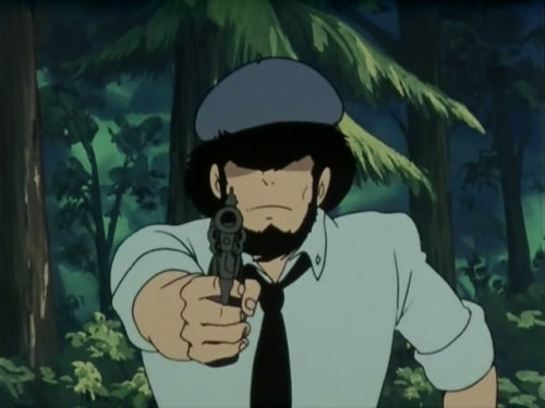 generalyung:Jigen tries on different kinds of hats after all his regular hats get destroyed.I rememb