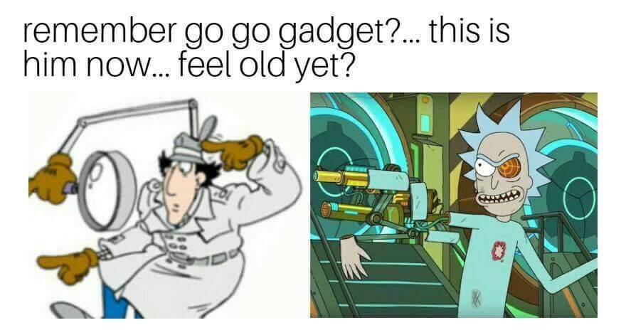 Schwifty Memes on Tumblr: Image tagged with inspector gadget, rick and morty,  schwiftposting