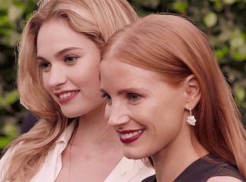 mikaeled:Jessica Chastain and Lily James at a Ralph Lauren and British Vogue Wimbledon summer cockta