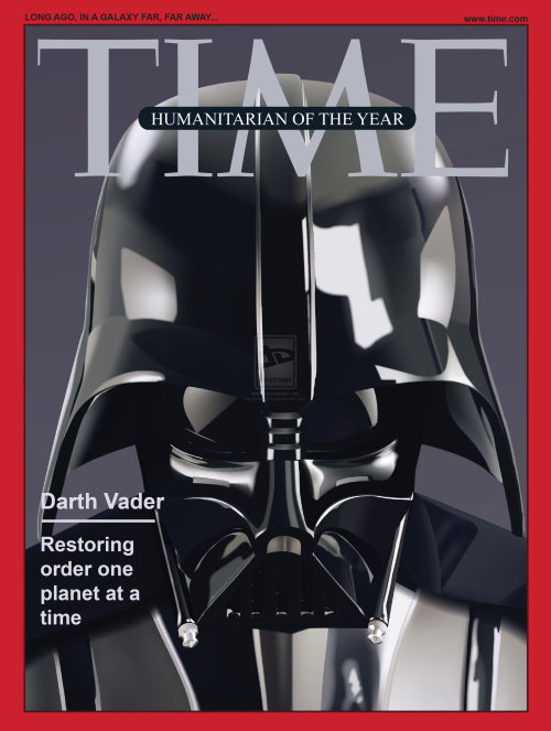 Vader Time Cover. I created Vader as a vector graphic in Adobe Illustrator, using a photo for refere