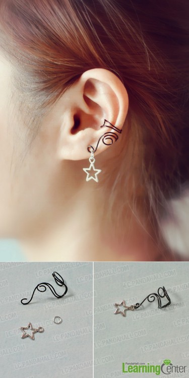 truebluemeandyou:DIY Ear Cuff Tutorial fom Pandahall Learning Center. This DIY Ear Cuff almost giv