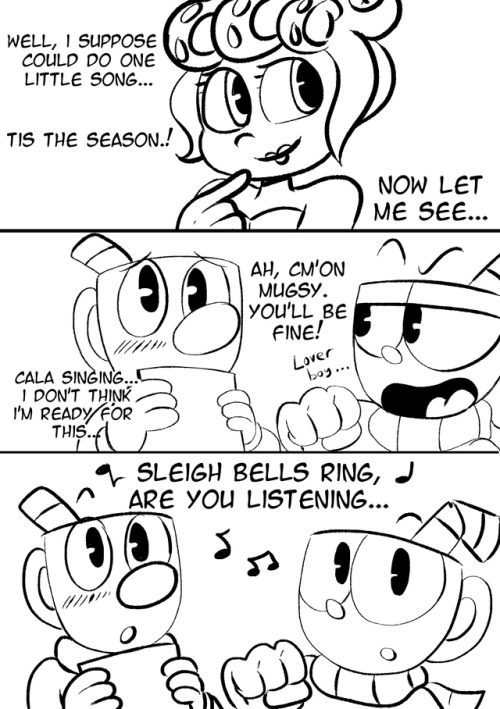 Part one I guess…This is just a small little Christmas comic with a little bit of Cala/Mug sh